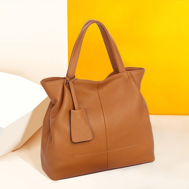 優雅な気質！•カーキ|黒|カラメル|ワインレッド|4色•3WAY•厚手な天然軟めな牛革ハンドバッグ•牛革ショルダーバッグ