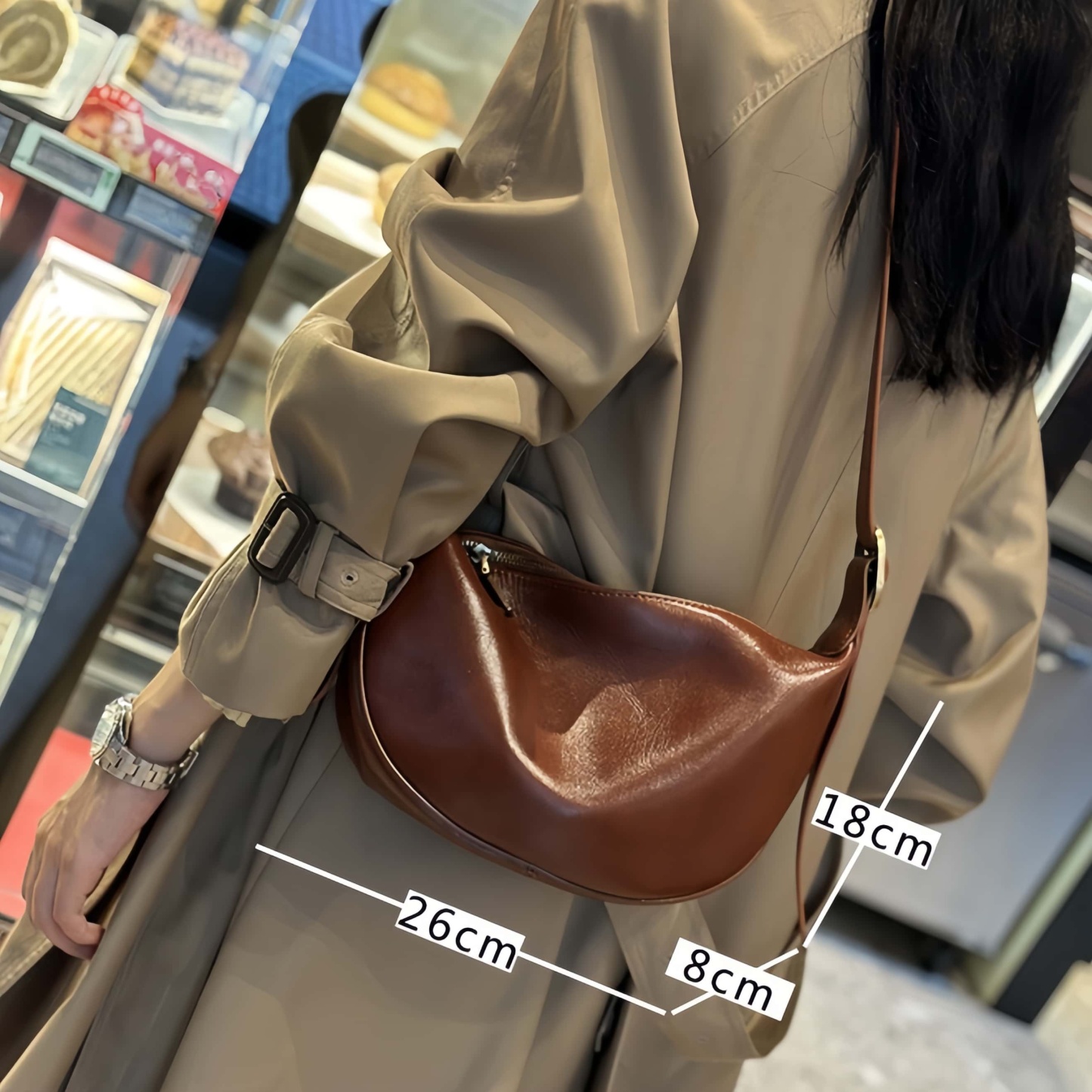 5色レザーバッグ|植物鞣し牛革ショルダーバッグ|サコッシュ|クロスボディバッグ