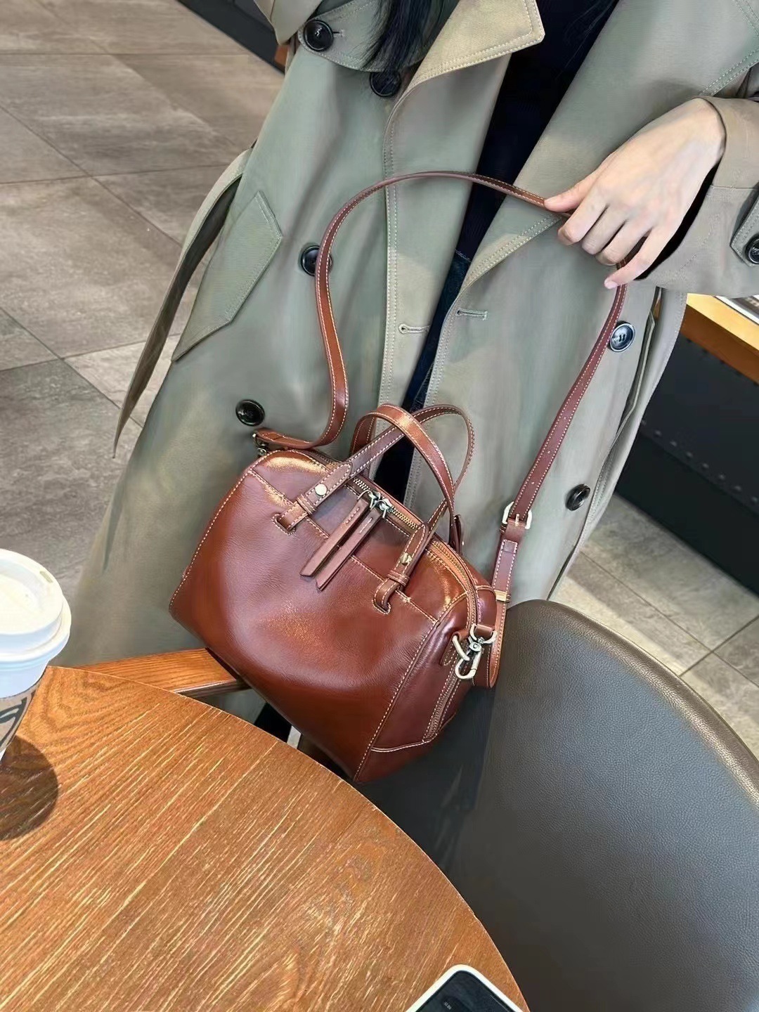 レザーバッグ|3WAY|牛革ハンドバッグ※牛革ショルダーバッグ