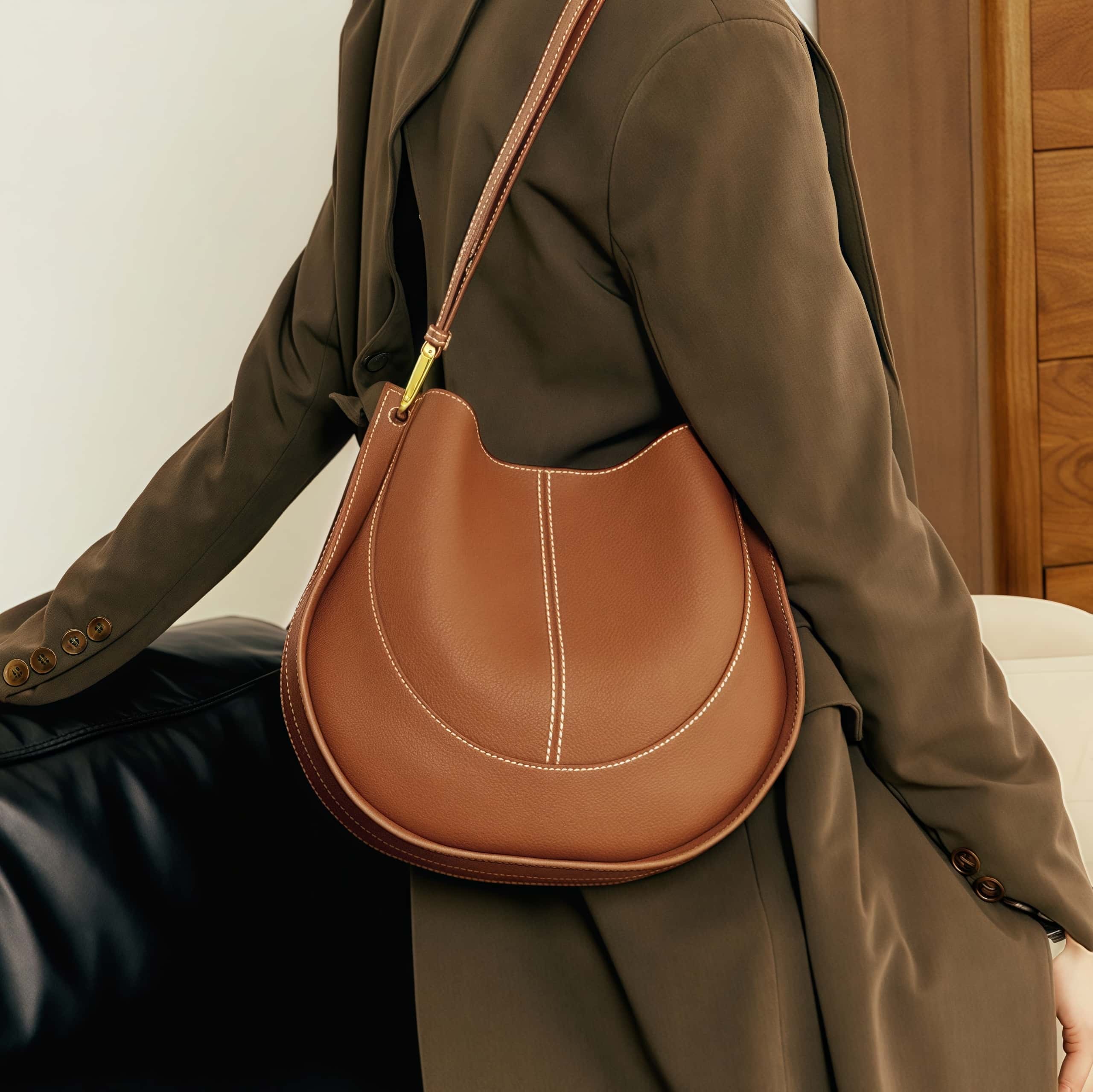 4色|上質な牛革ショルダーバッグ|トートバッグ|内ポケット+外ポケット