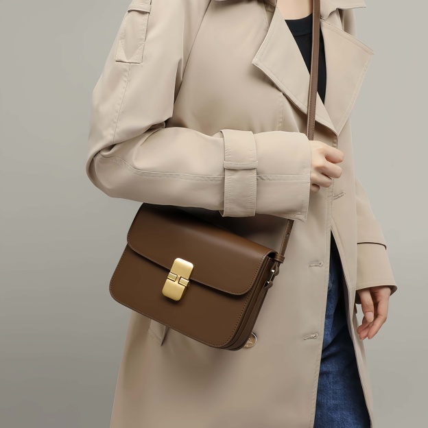 NEW ! •茶色•天然牛革ショルダーバッグ• 牛革肩掛けバッグ