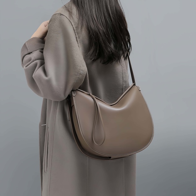 モダンなファッション感 ！|コーヒー|天然牛革ショルダーバッグ|牛革肩掛けバッグ