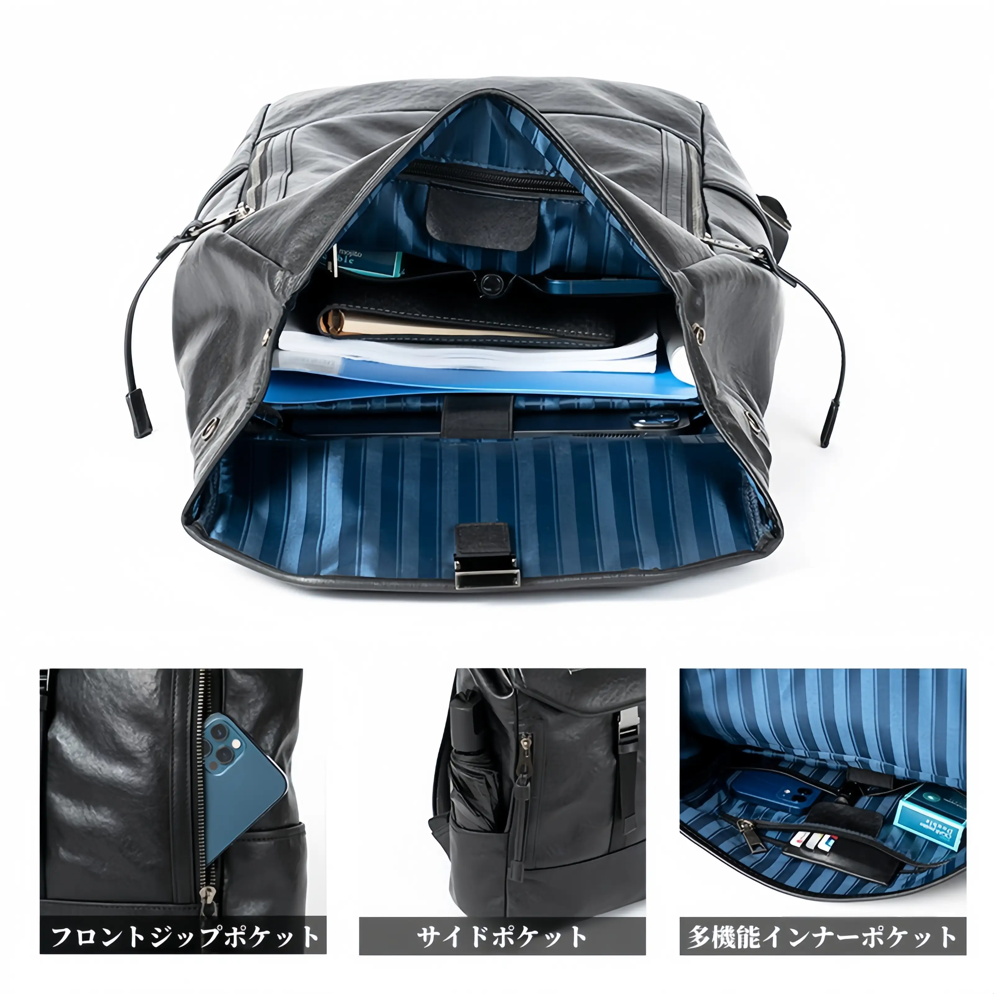 【植鞣牛革】バックパック |15.6 インチ PC 収納可｜大容量設計・通勤・旅行対応|