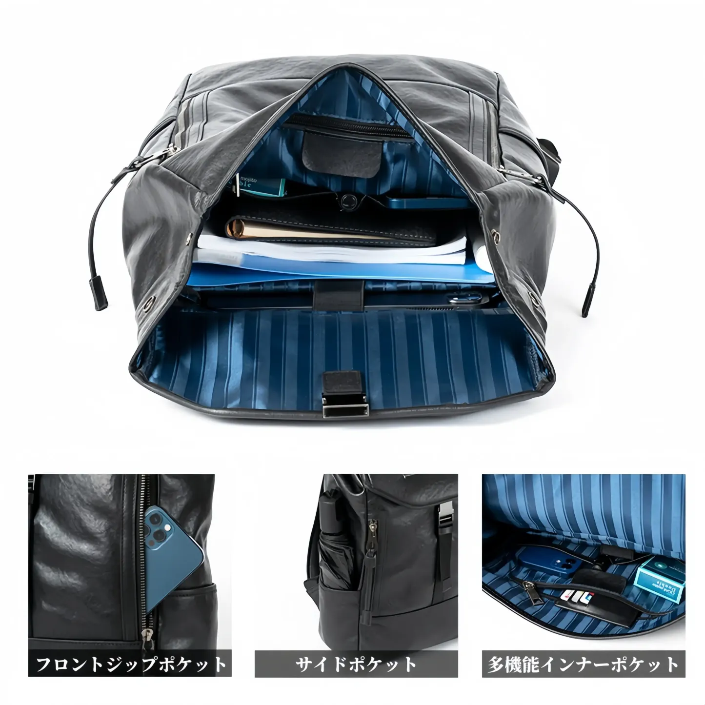 【植鞣牛革】バックパック |15.6 インチ PC 収納可｜大容量設計・通勤・旅行対応|