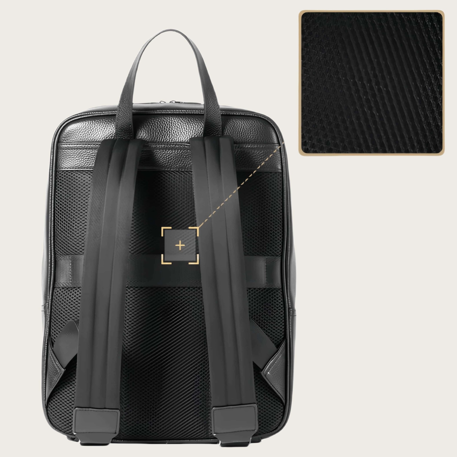 天然牛革製 ビジネス通勤向け ダブルストラップリュック