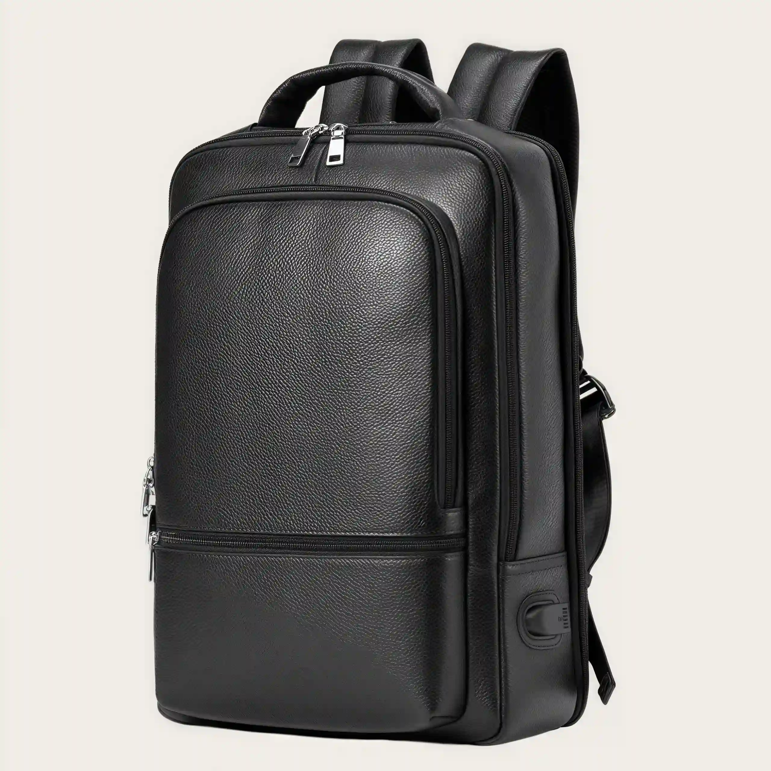 【シンプルヴィンテージ風】牛革バックパック｜通勤・ビジネス旅行に適した大容量仕様｜15.6インチ PC 収納可