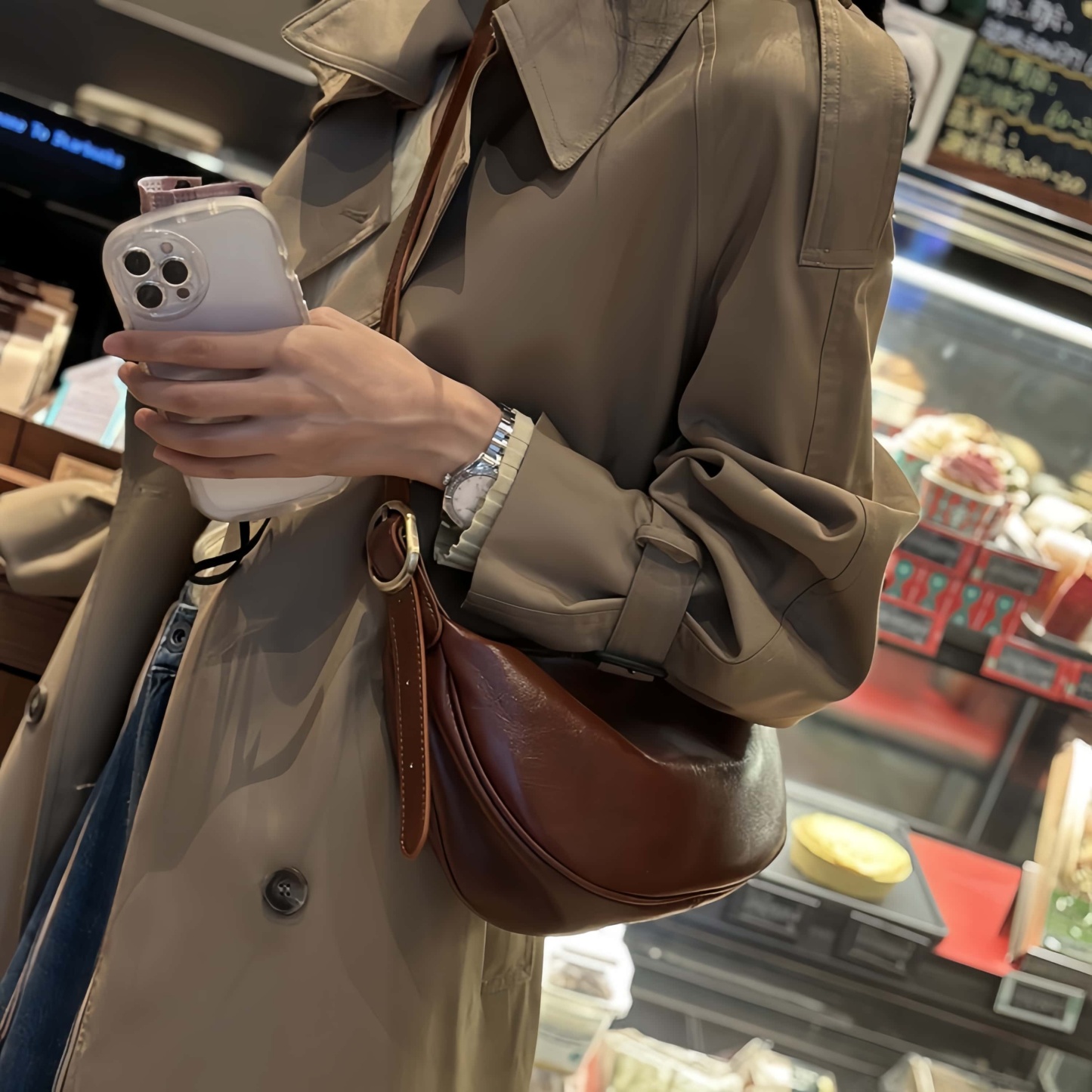 5色レザーバッグ|植物鞣し牛革ショルダーバッグ|サコッシュ|クロスボディバッグ