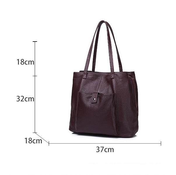 NEW ! •優雅な気質•茶|黒|グレー•高品質な厚手な天然軟めな牛革ハンドバッグ•牛革トートバッグ