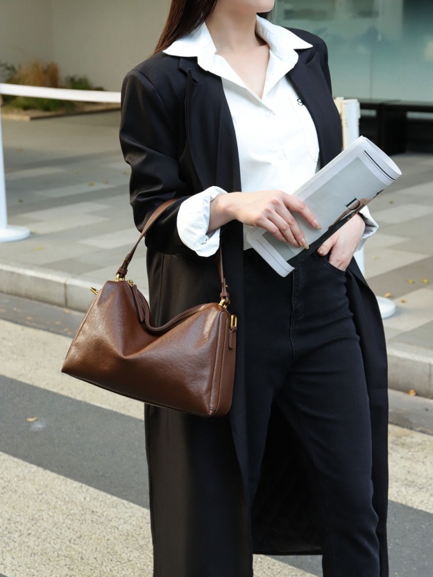 気品！▪3WAY▪高品質な植物鞣し天然牛革ハンドバッグ▪牛革ショルダーバッグ