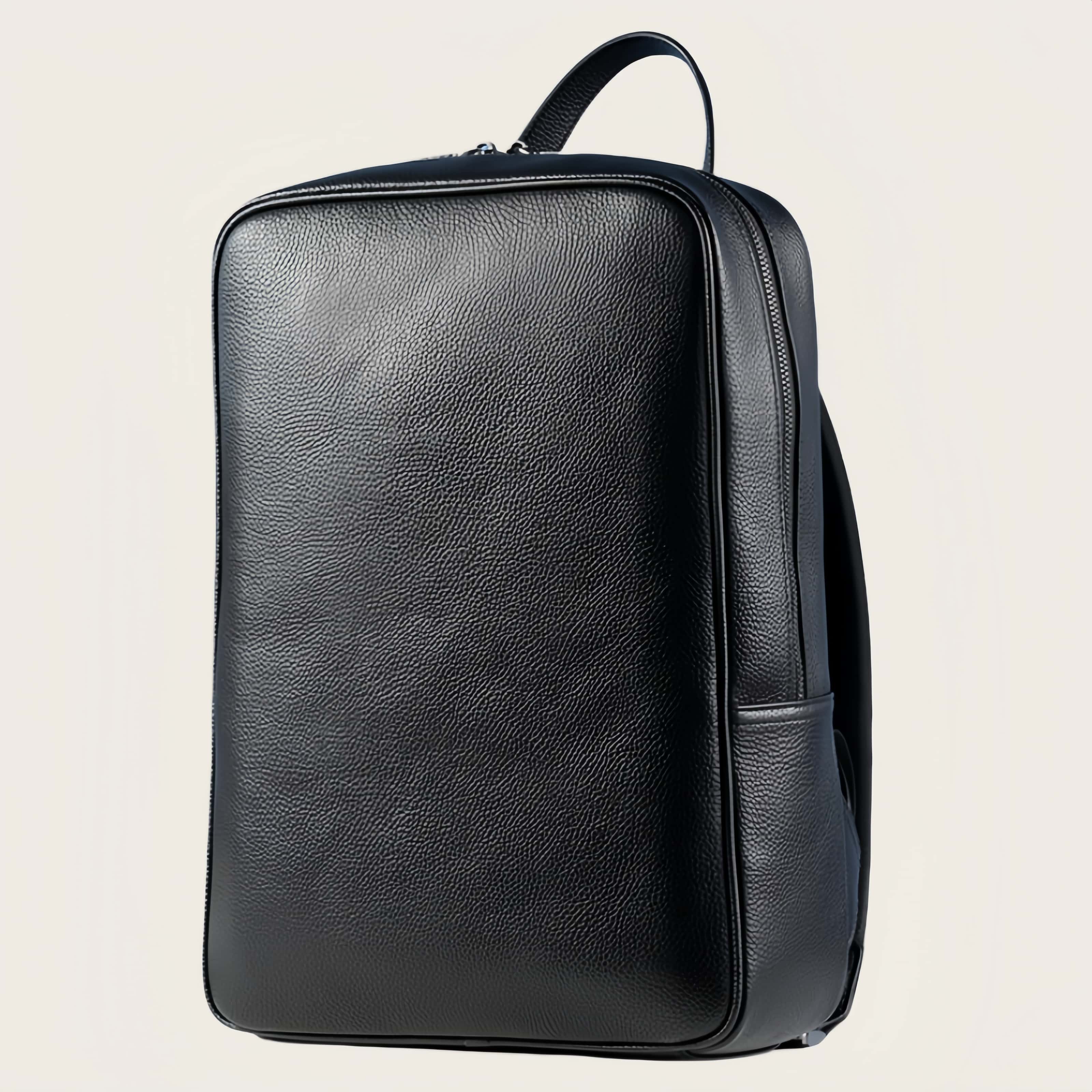 天然牛革製 ビジネス通勤向け ダブルストラップリュック