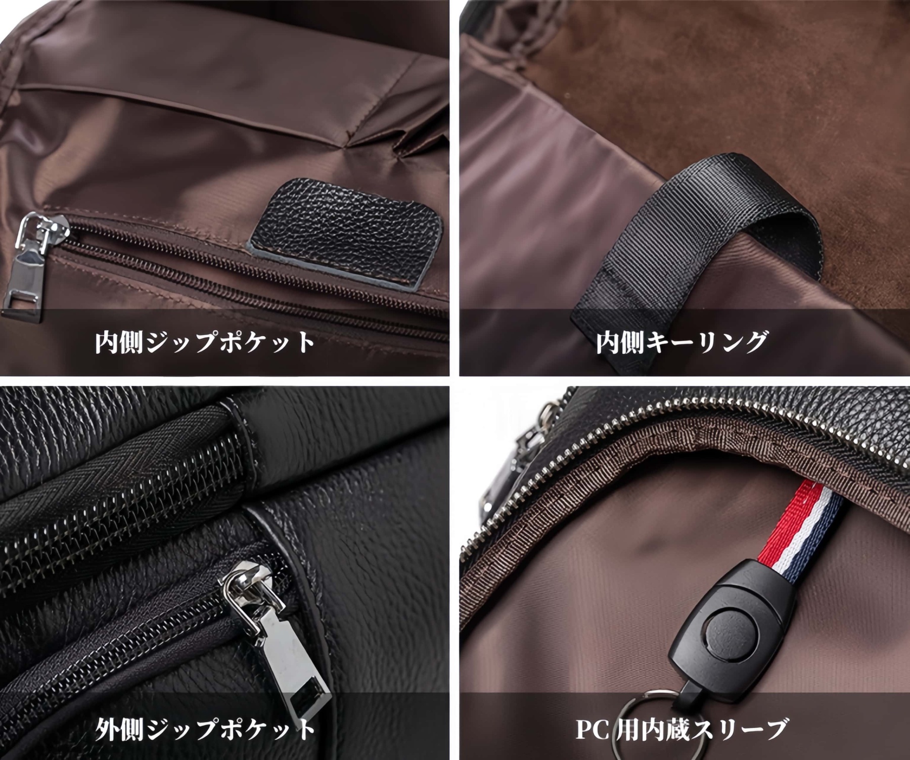大容量牛革ダブルショルダーリュック｜大容量設計・通勤・旅行対応