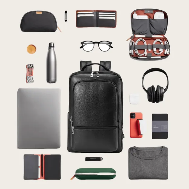 【シンプルヴィンテージ風】牛革バックパック｜通勤・ビジネス旅行に適した大容量仕様｜15.6インチ PC 収納可