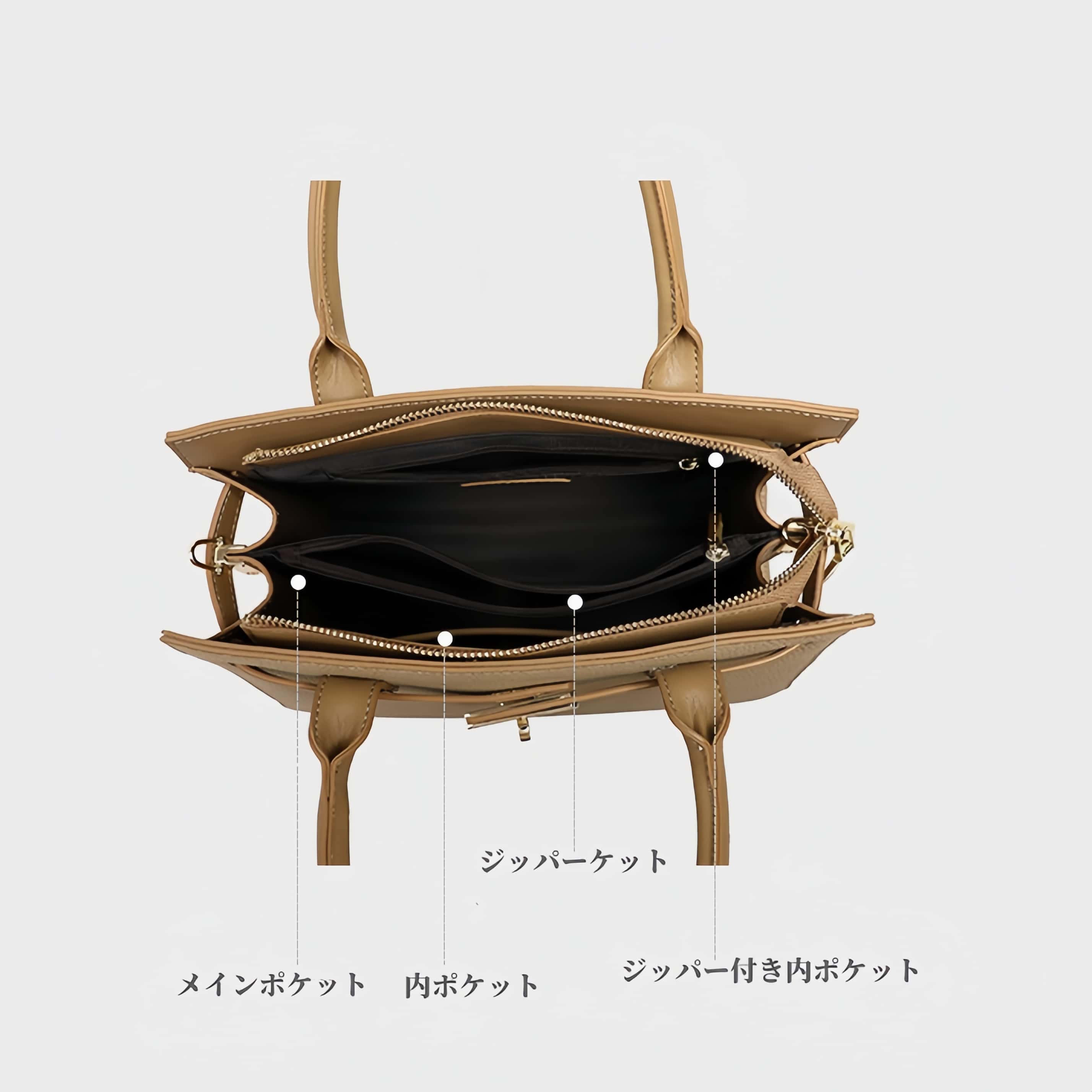 ふうが！•3WAY•天然牛革ハンドバッグ•牛革ショルダーバッグ