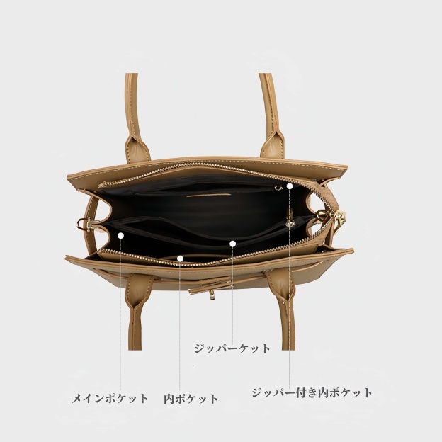 ふうが！•3WAY•天然牛革ハンドバッグ•牛革ショルダーバッグ