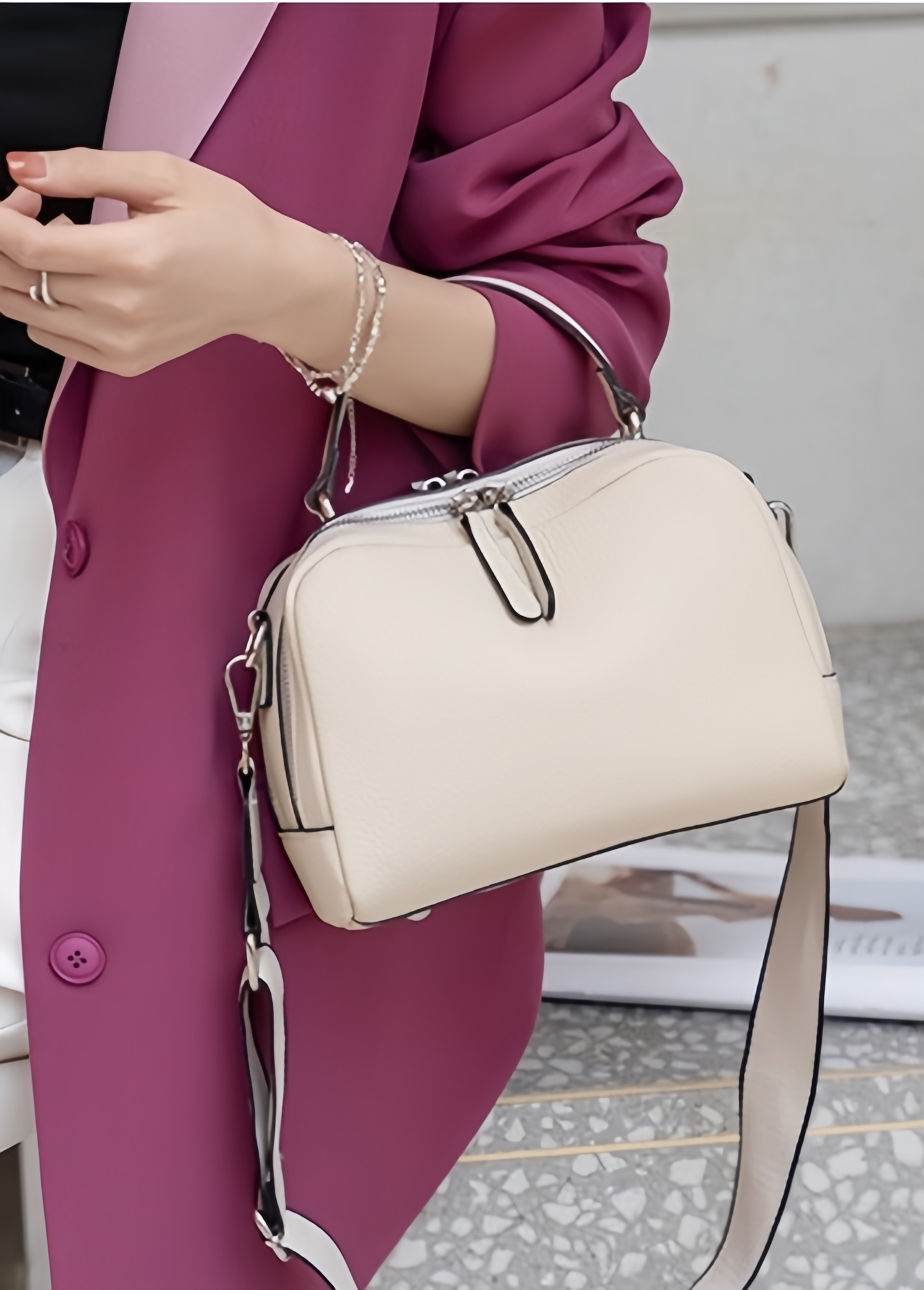 6色レザーバッグ|ボストンバッグ|手提げバッグ|斜め掛けバッグ