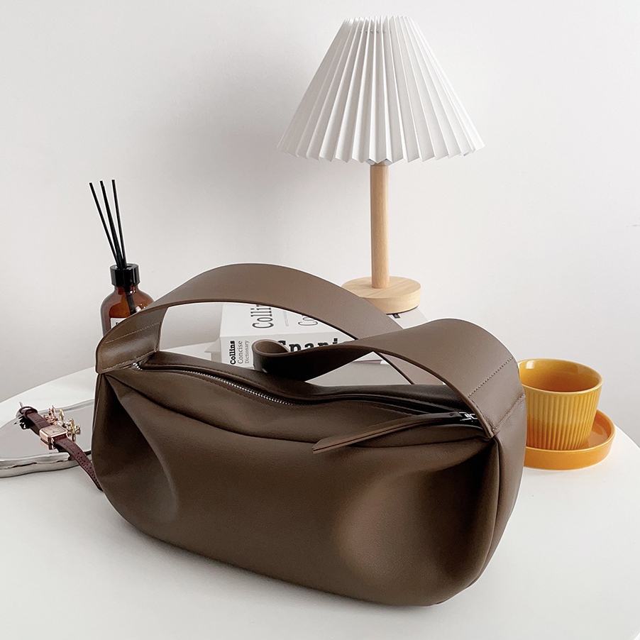 「シンプルなら快適！」•茶|黒|濃いカーキ|3色•上質な天然牛革ショルダーバッグ• 牛革斜めがけバッグ