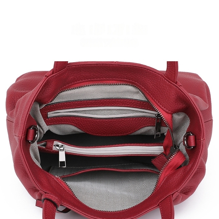 優雅な気質！•カーキ|黒|カラメル|ワインレッド|4色•3WAY•厚手な天然軟めな牛革ハンドバッグ•牛革ショルダーバッグ