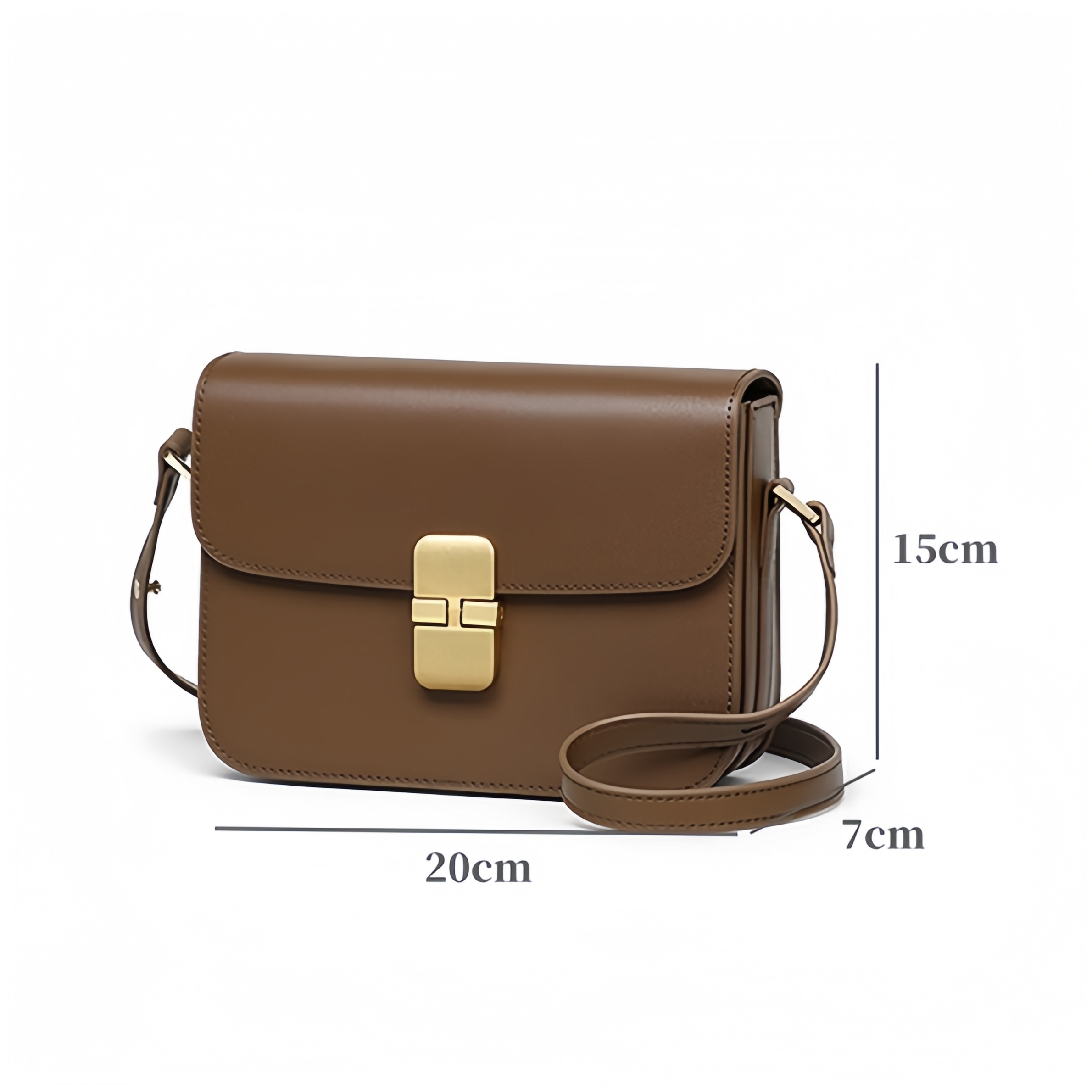 NEW ! •茶色•天然牛革ショルダーバッグ• 牛革肩掛けバッグ