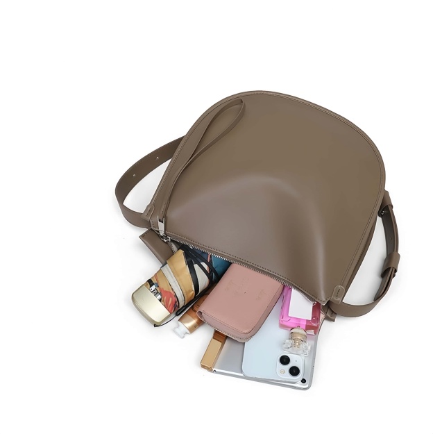 モダンなファッション感 ！|コーヒー|天然牛革ショルダーバッグ|牛革肩掛けバッグ