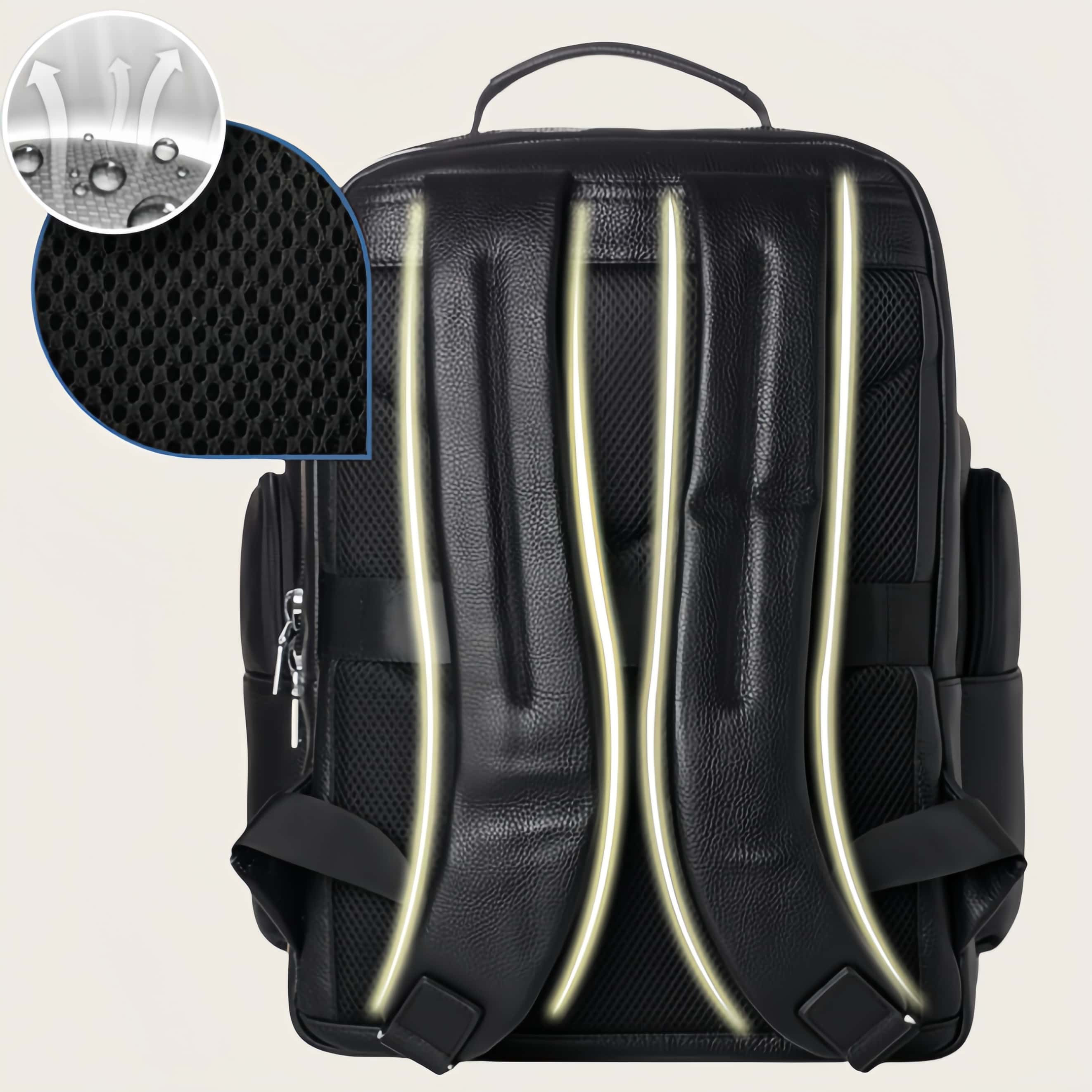 大容量牛革ダブルショルダーリュック｜大容量設計・通勤・旅行対応