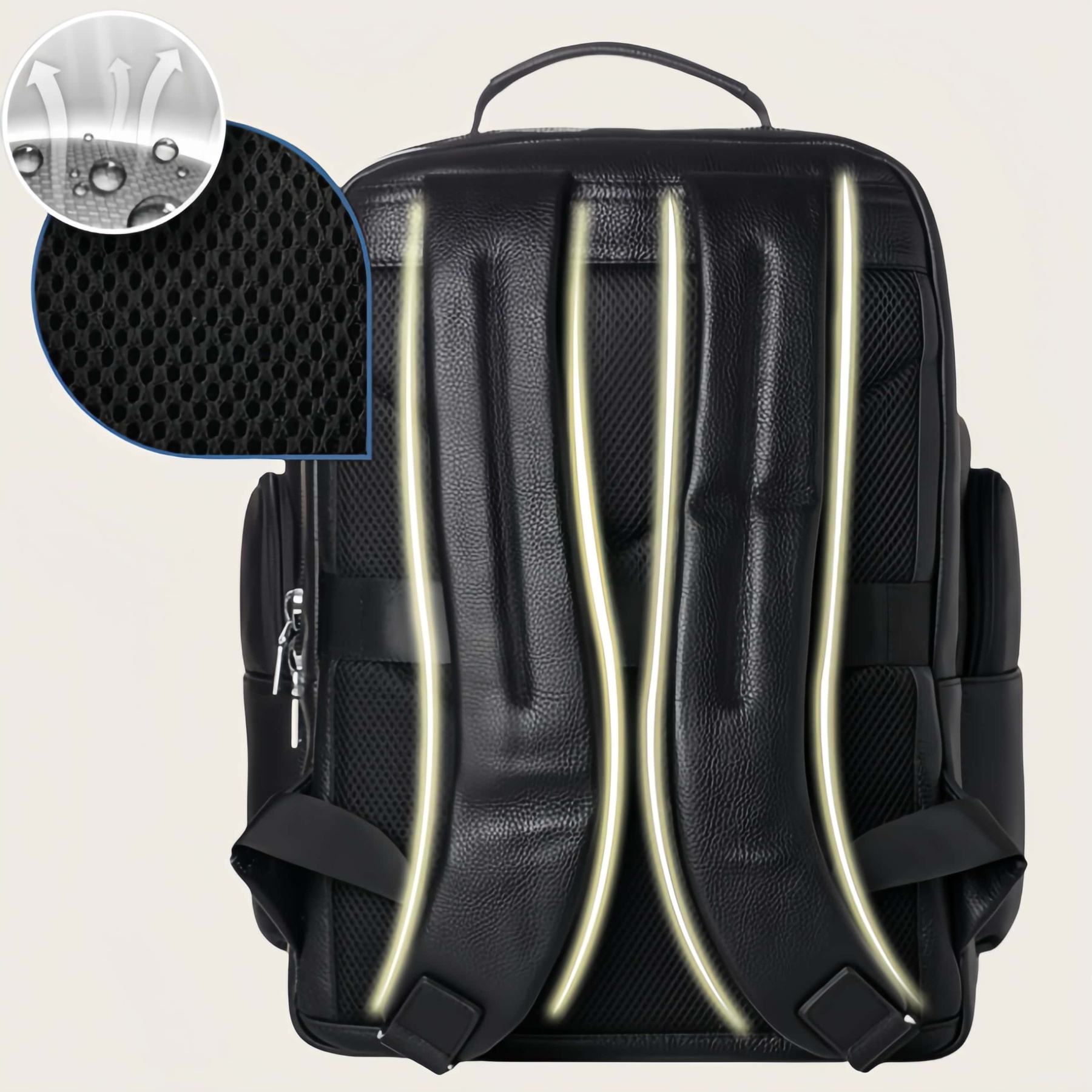 大容量牛革ダブルショルダーリュック｜大容量設計・通勤・旅行対応