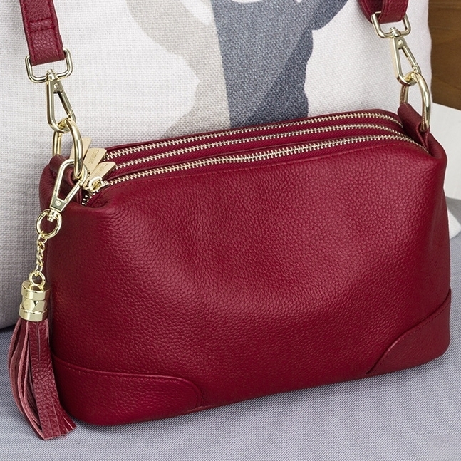 4色|斜め掛けバッグ|牛革斜ショルダーバッグ|肩掛けバッグ