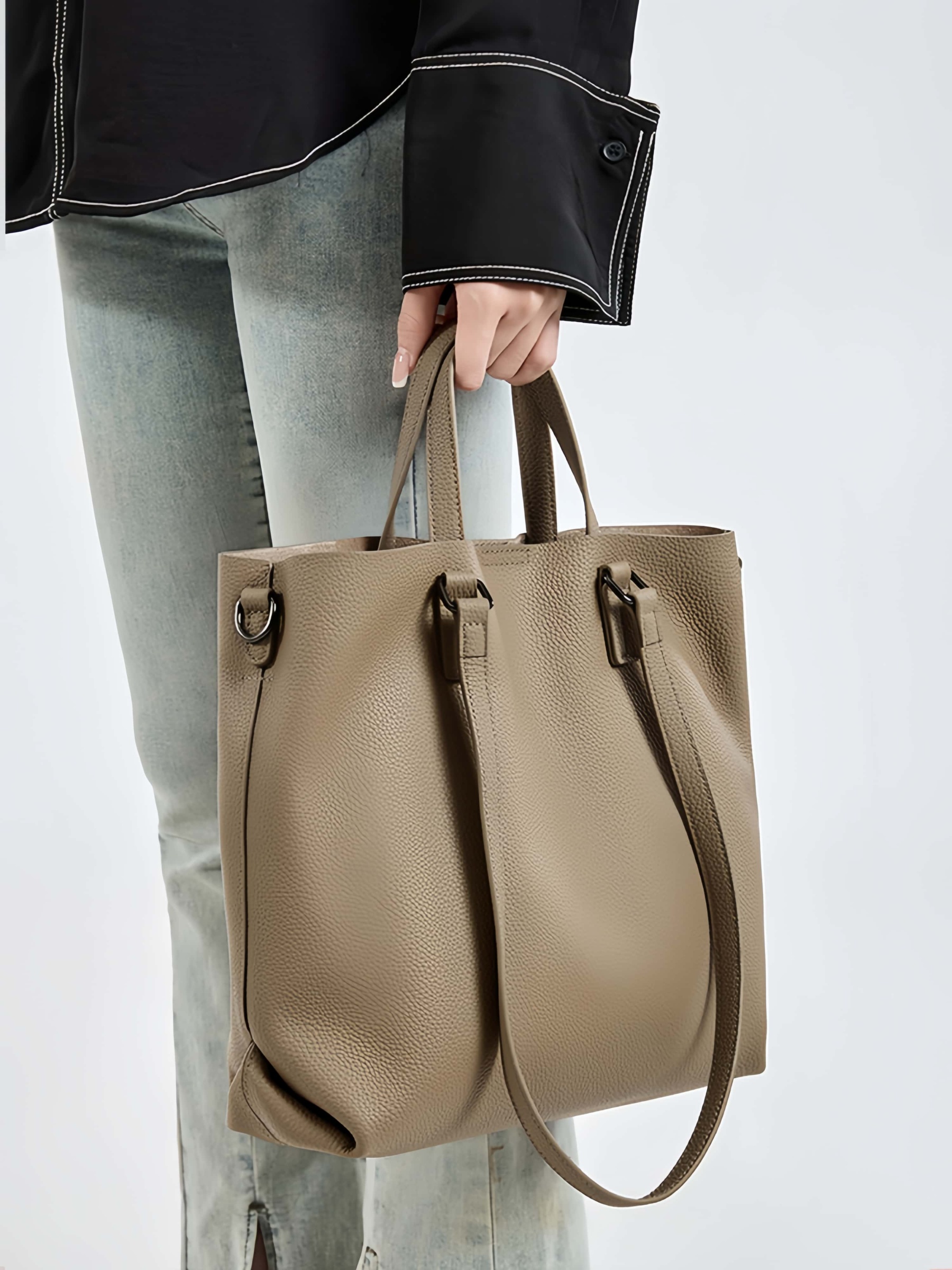 上品なデザインで魅力的！•3WAY•4色•天然の厚みと柔らかさを兼ね備えた牛革ハンドバッグ兼肩掛けバッグ