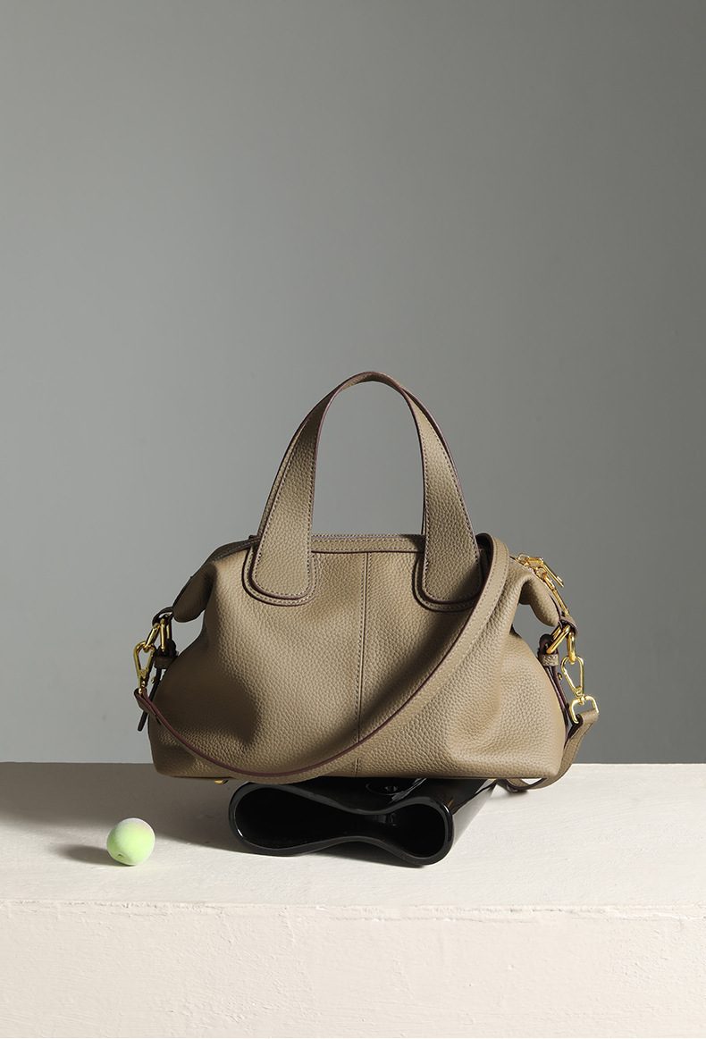 優雅なデザイン！•3WAY•5色•天然厚み柔らかい牛革ハンドバッグ・牛革斜めがけバッグ