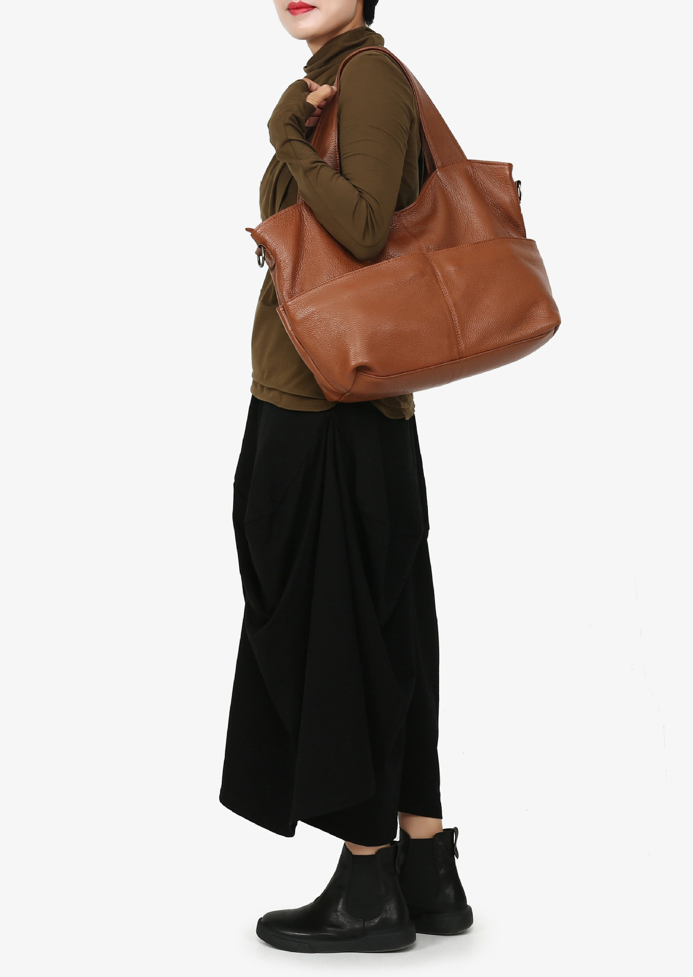 新作！•【粋】シリーズ•カラメル|黒|2色•3WAY•天然牛革トートバッグ •ユニセックス•大容量