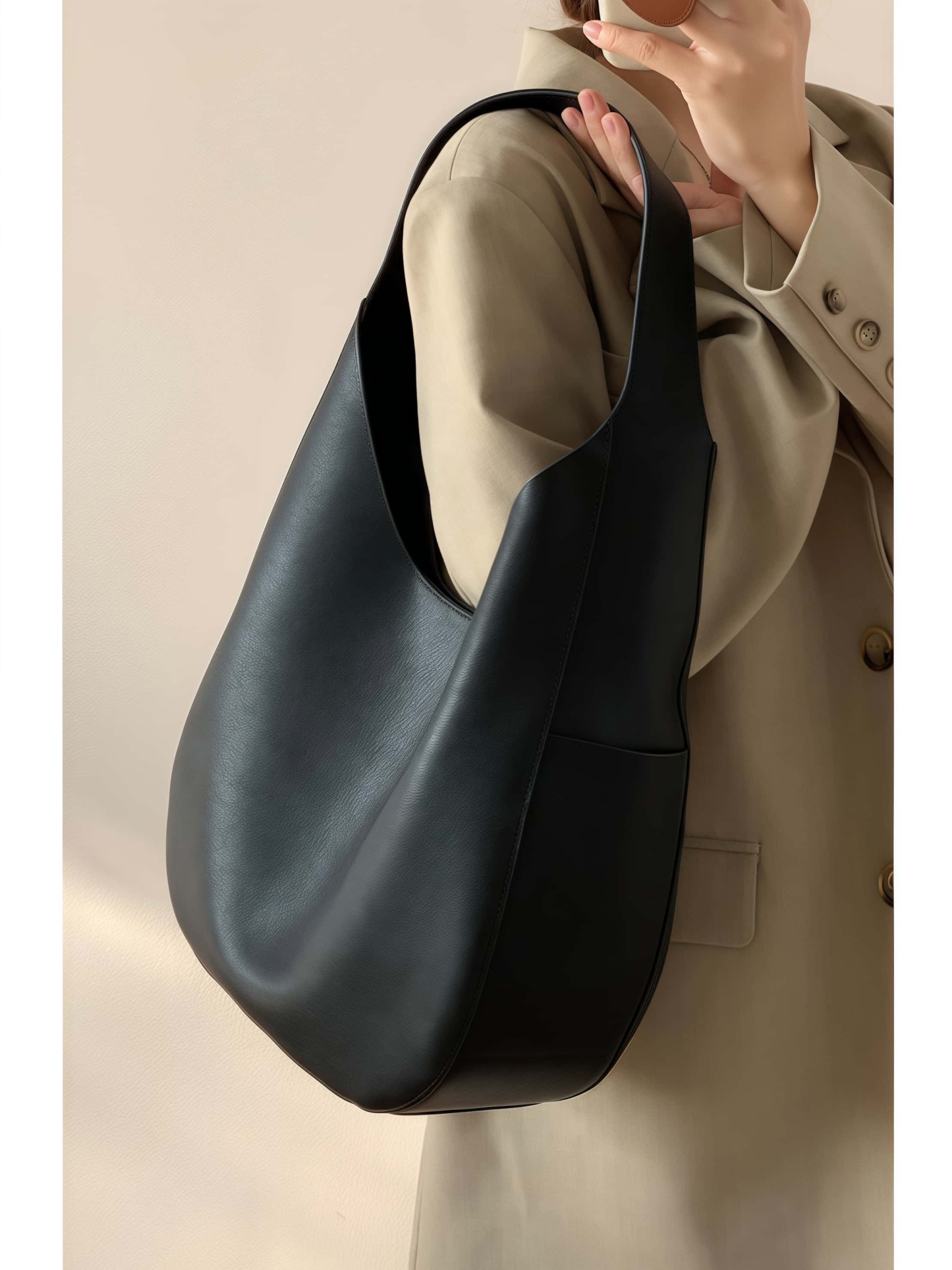 天然牛革トートバッグ •シンプルでレトロなスタイル