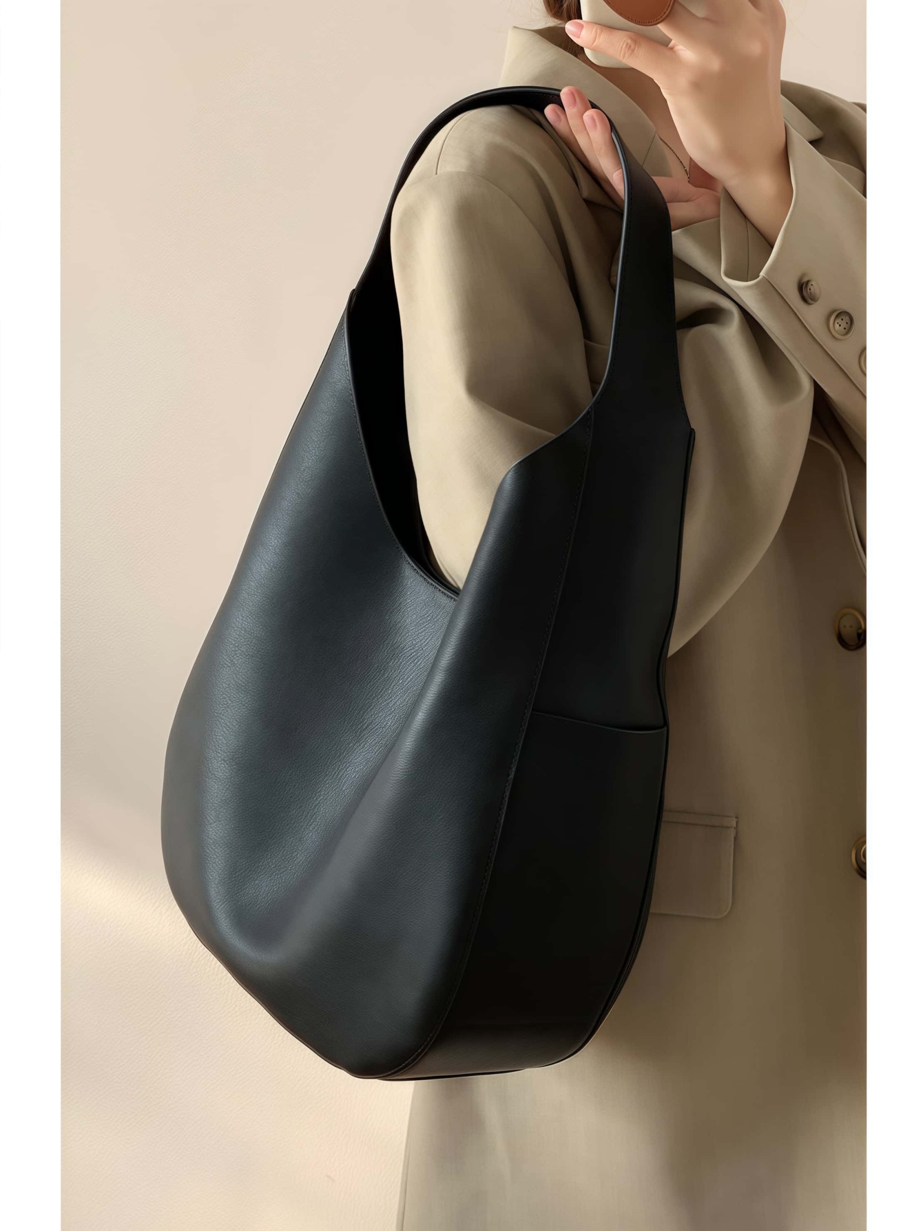 天然牛革トートバッグ •シンプルでレトロなスタイル