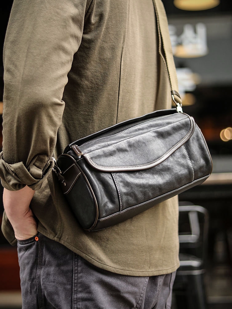 植物タンニン鞣しの天然牛革斜ショルダーバッグ、クラッチバッグXK3086521HD