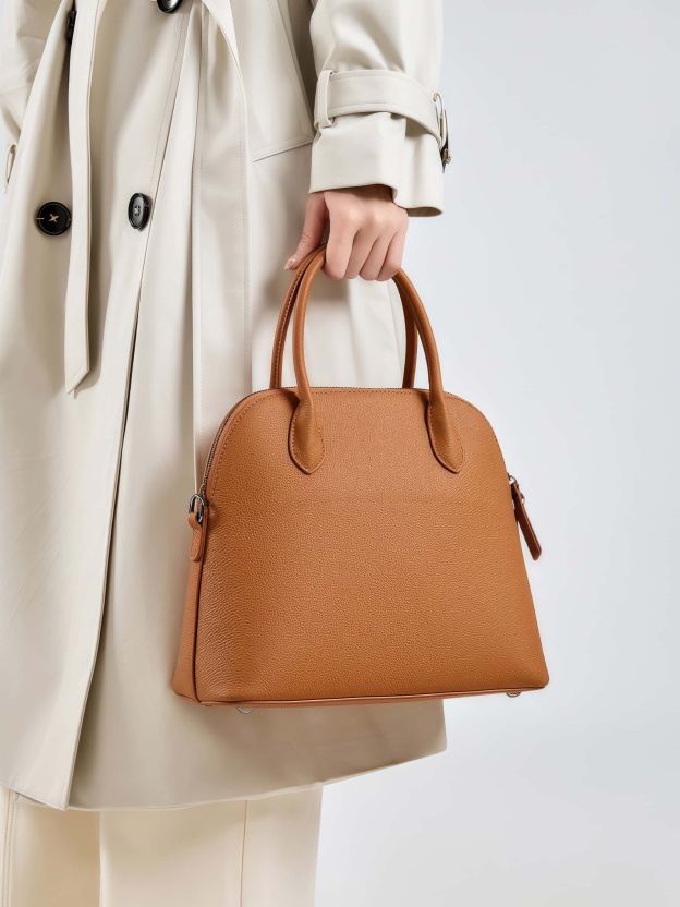 繊細なデザイン ！•カラメル/グレー/黒/3色•天然牛革ハンドバッグ•牛革ショルダーバッグ