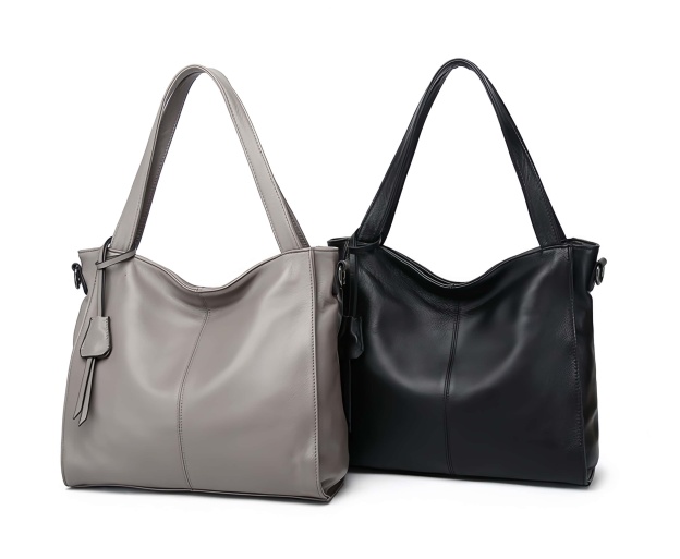 おしゃれで素敵！グレー|黒|茶|3色•3WAY•植物鞣し牛革ハンドバッグ•牛革トートバッグ