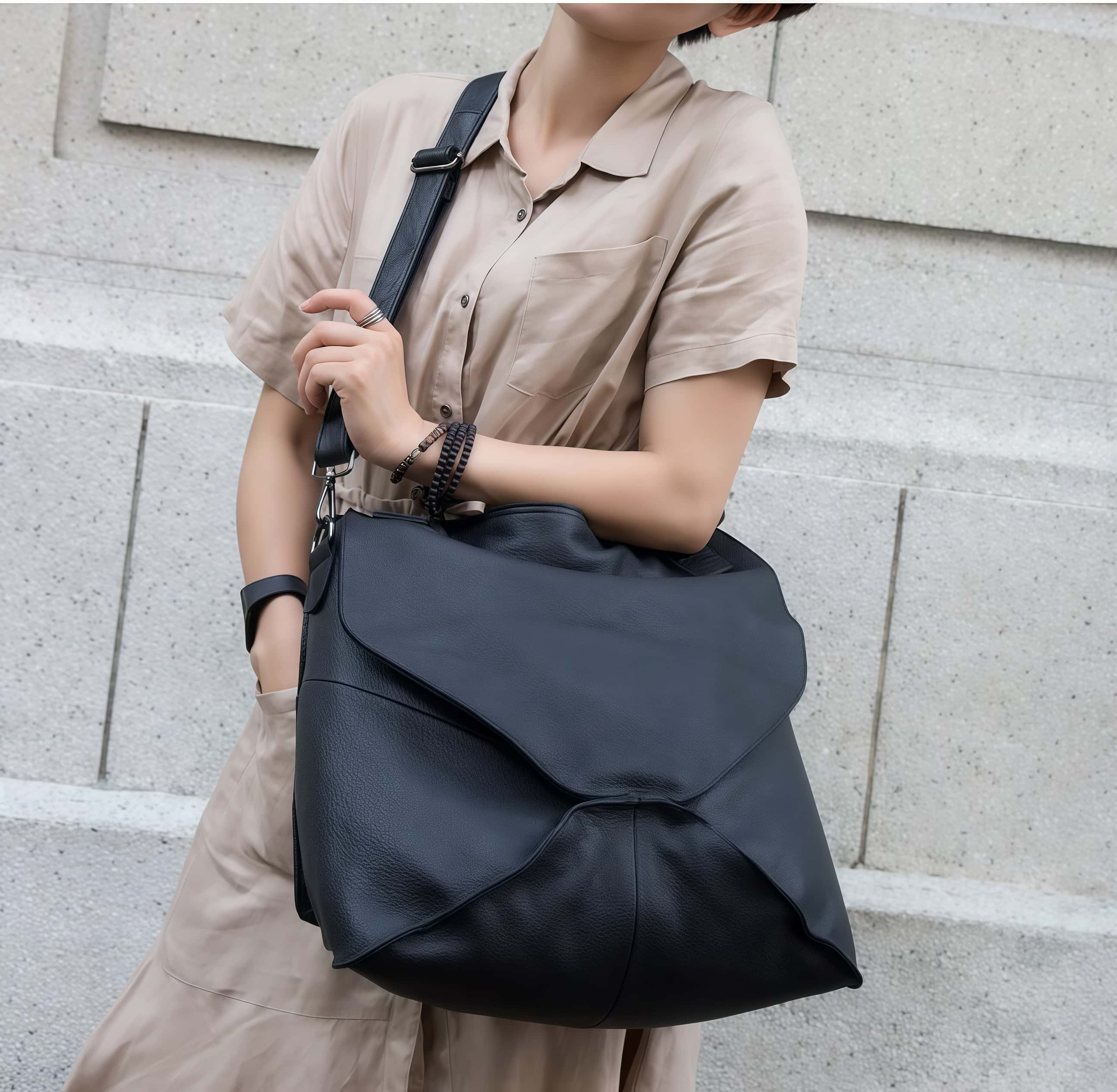 新作！【粋】シリーズ|茶|黒|2色|2WAY|天然牛革製トートバッグ兼斜め掛けバッグ|シンプルで魅力的な大容量デザイン