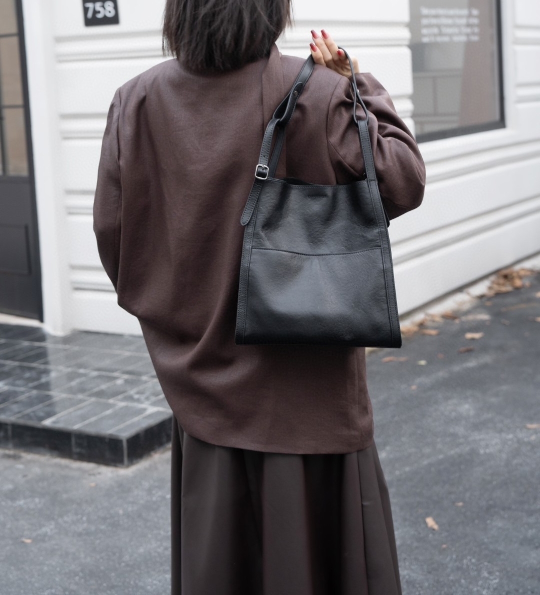 革の質感が素敵！※茶|黒※2色※3WAY※天然牛革ハンドバッグ※ 牛革斜ショルダーバッグ