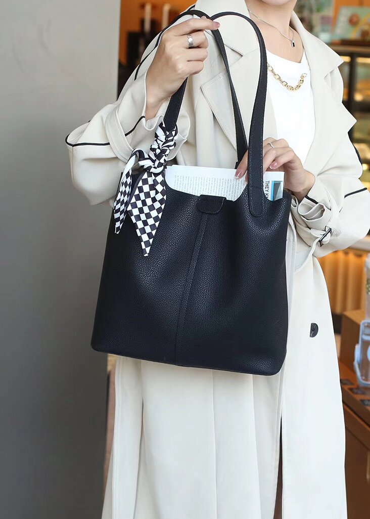 4色通勤バッグ|牛革トートバッグ|牛革ショルダーバッグ|外袋+内袋組み合わ|A4 サイズに対応