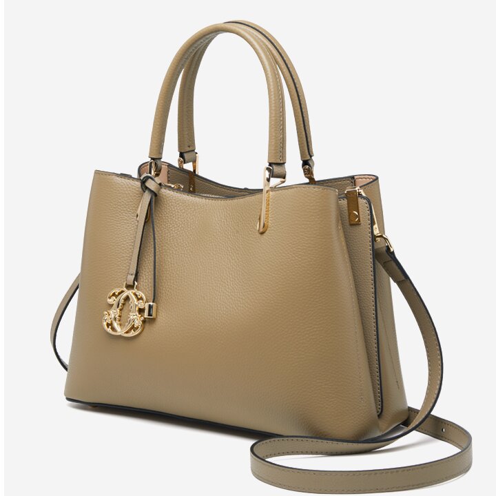 精緻な金具手提げバッグ|牛革ハンドバッグ|牛革ショルダーバッグ