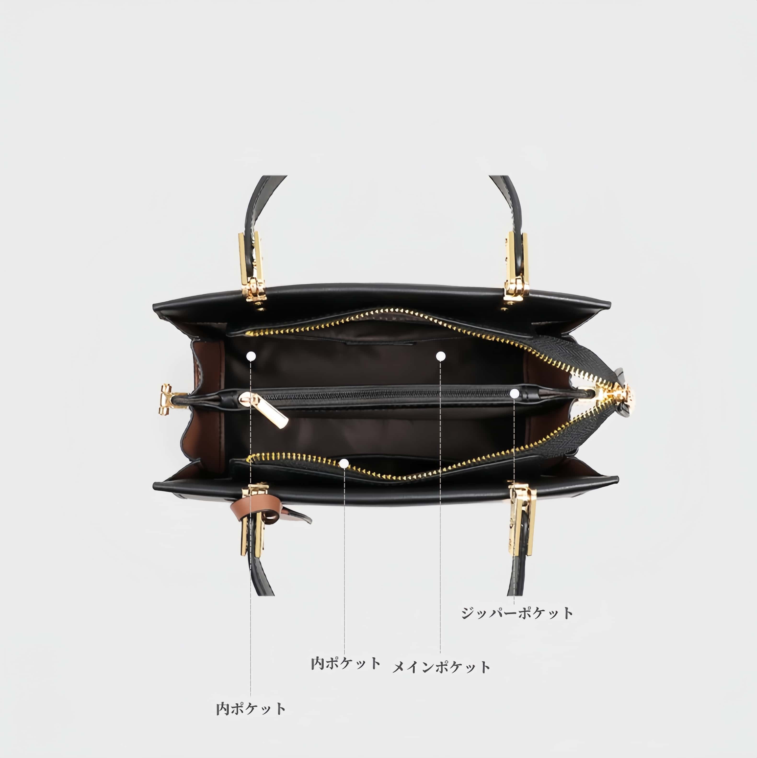 トレンディ ！•黒•3WAY•天然牛革ハンドバッグ•牛革ショルダーバッグ