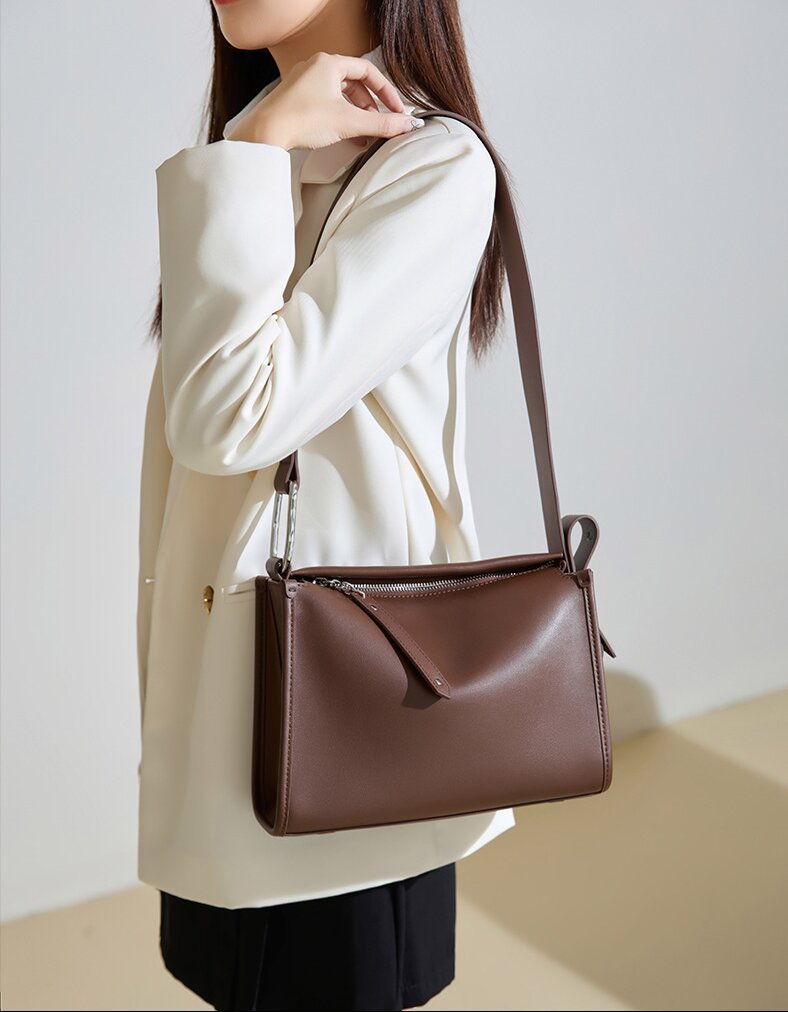 黒|コーヒー|レザーバッグ|斜め掛けバッグ|牛革片肩バッグ|四季を通じて