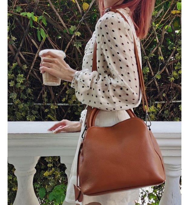 レトロ•厚みのある柔らかい天然牛革ショルダーバッグ•牛革ハンドバッグ