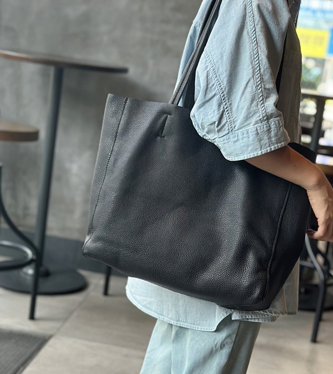 新作！茶|黒|緑※3色※厚みのある柔らかい天然牛革トートバッグ※牛革肩掛けバッグ