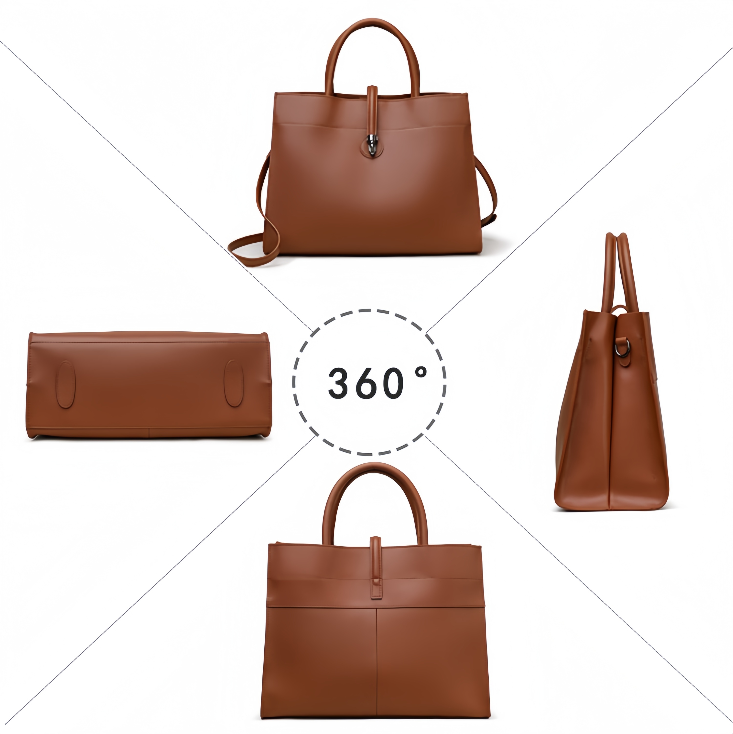 カラメル|カーキ|黒|コーヒー|4色•3WAY•高品質な天然牛革ハンドバッグ•牛革トートバッグ