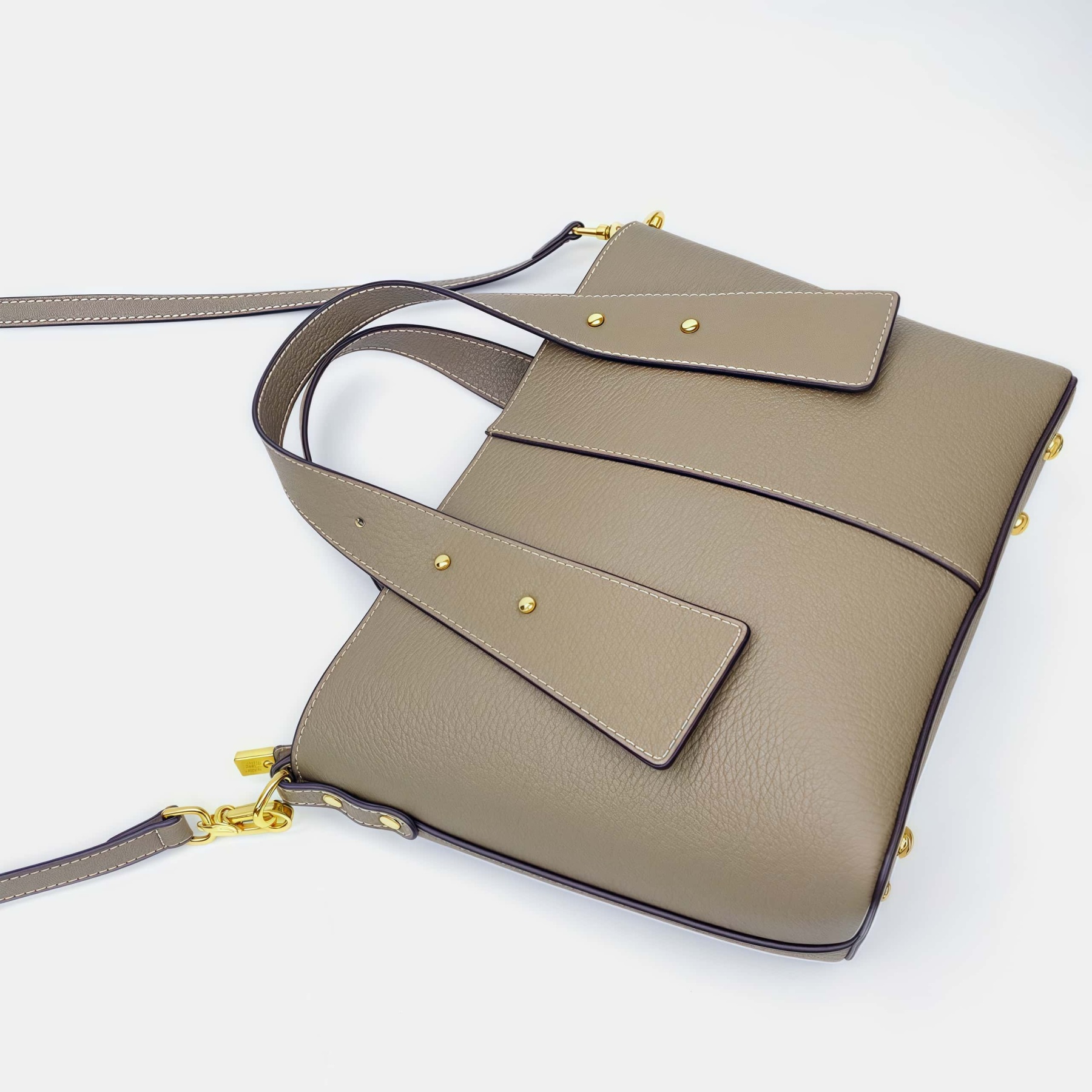 優雅な気質 ！•天然の厚みのある柔らかい牛革ハンドバッグ•牛革ショルダ一バッグ 