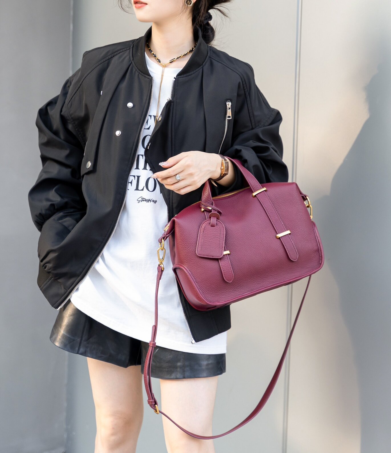 新作 ！•3WAY•5色•牛革ショルダーバッグ•牛革ハンドバッグ• レトロなデザイン