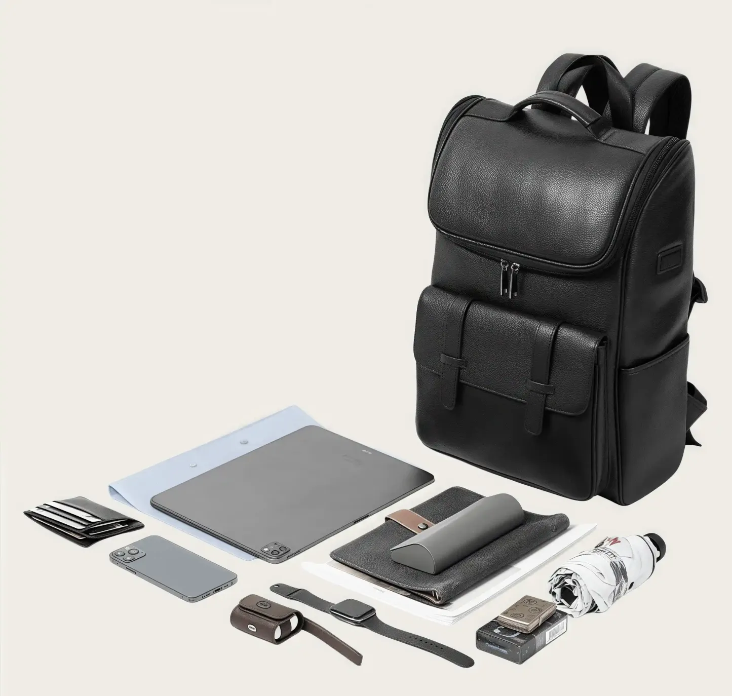 【ヴィンテージ風 】牛革バックパック 15.6 インチ PC 収納可｜大容量設計・通勤・旅行対応|