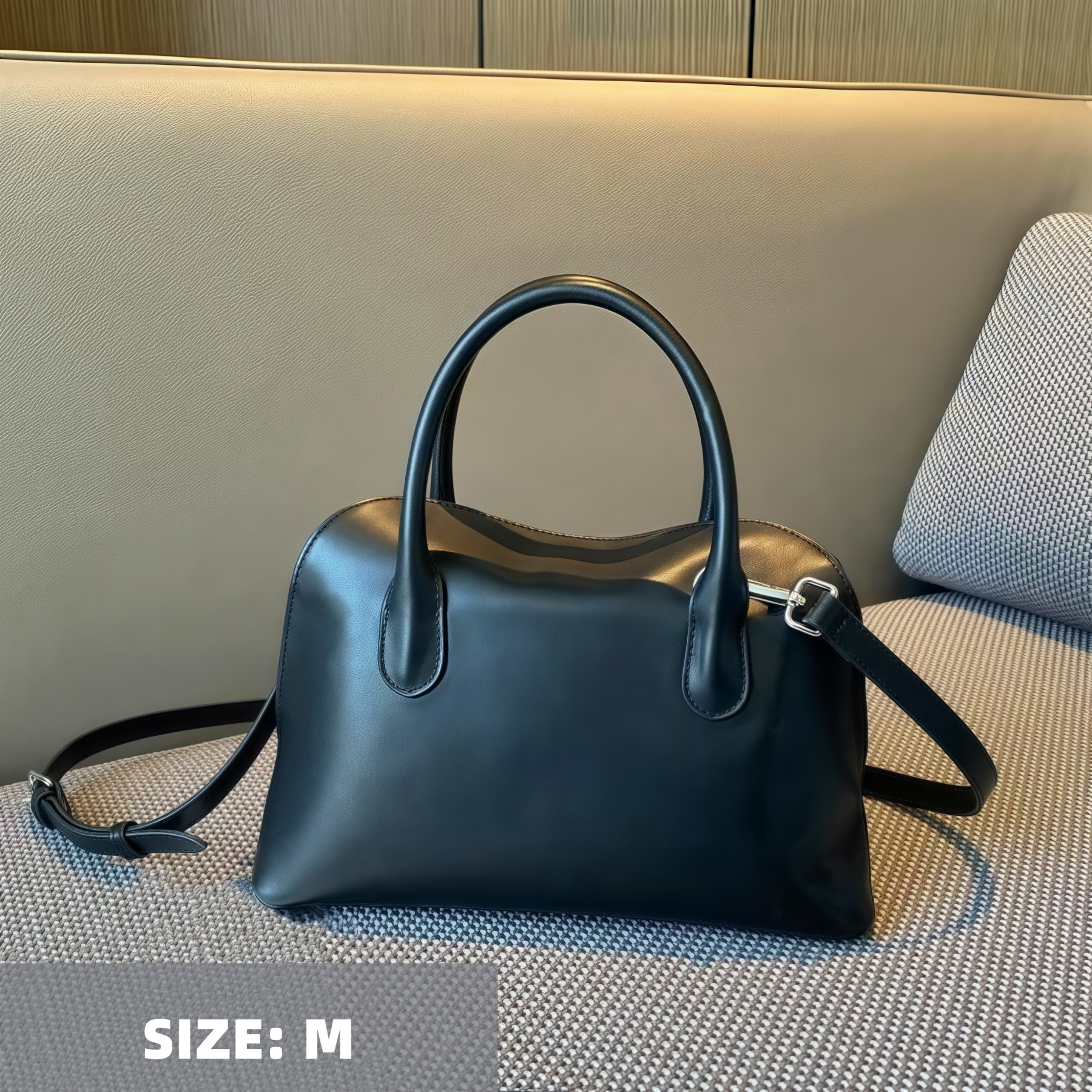 天然牛革ハンドバッグ