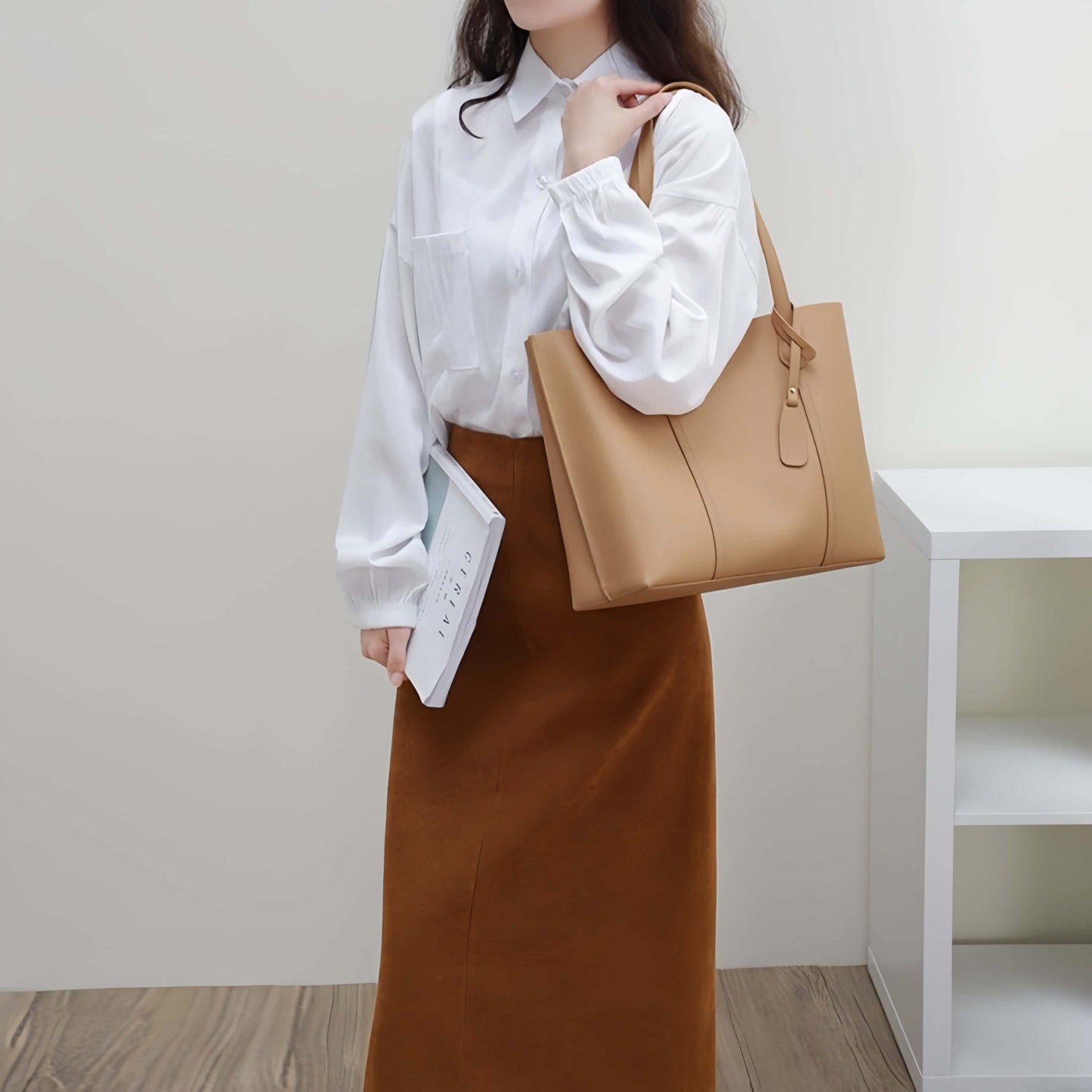 レトロな雰囲気満点 ！♦コーヒー|ベージュ|青|3色♦牛革製トートバッグ♦通勤や集会、旅行に最適♦大容量設計