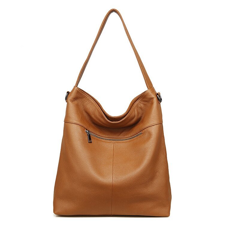 ミニマリズム スタイル ！•カラメル|黒|2色•厚手で柔らかめの天然牛革のトートバッグ