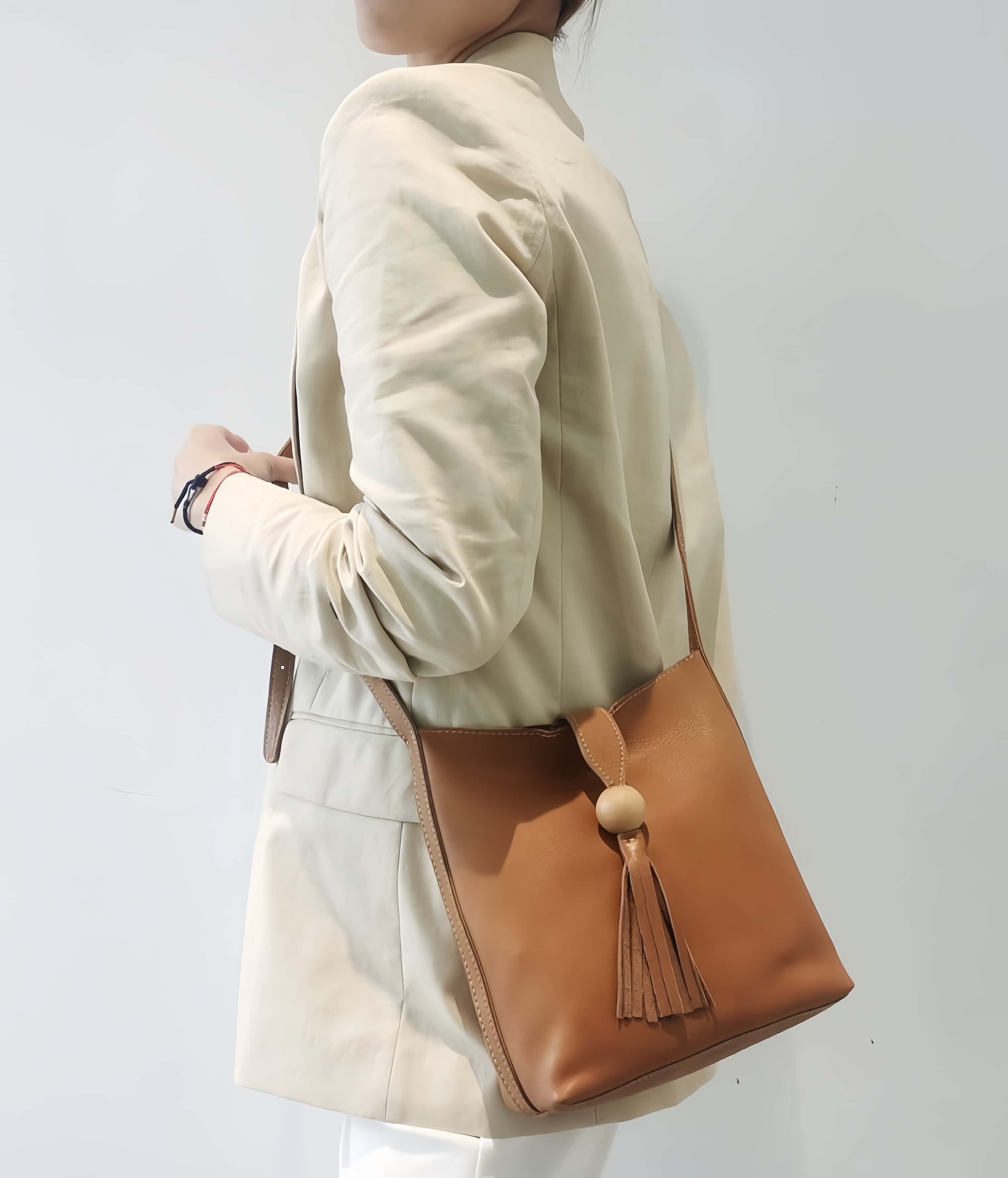 3色|植物鞣し牛革ショルダーバッグ|片肩バッグ|斜め掛けバッグ